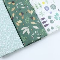 160x50cm Spring Green Leaf Idyllic Small Floral Twill Cotton Cloth Make Dress Baby Clothes Garment Diy Bedding Apron Fabric