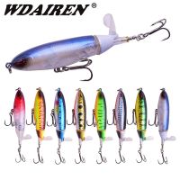 1Pcs Whopper Popper Fishing Lures 9cm 13g Rotating Topwater Soft Tail Wobblers 3D Eyes Artificial Hard Bait Pesca Fishing Tackle