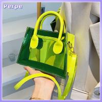 PERPE ชายหาดฤดูร้อน โปร่งใสโปร่งใส ใสสะอาด กระเป๋าถือแบบถือ กระเป๋า Crossbody กระเป๋าแบบสะพายไหล่ ถุงเจลลี่