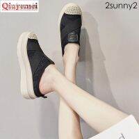 ℡☃✺Baotou Half Slippers Muffin Thick Bottom Fisherman Shoes Hollow Mesh