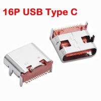 ❍㍿ 10PCS 16 Pin SMT Socket Connector Micro USB Type C 3.1 Female Placement SMD DIP For PCB design DIY high current charging