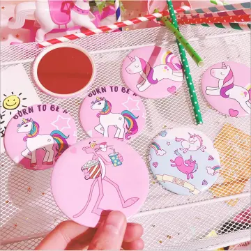 Portable Mini Mirror With Cute Cartoon Pattern For Women Compact