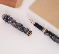 Luxury Jinhao Snake Fountain Pen Gift Box Set Fine Nib 3d Calligraphy Pen with Skull Head Solid Metal Business Office Supplies