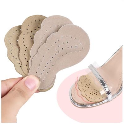 Premium Leather Non-slip Insoles Sandals Sticker High Heel Shoes Women Foot Self-adhesive Patch Cushion Forefoot Gel Pads Shoes Accessories