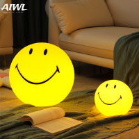 Christmas Decoration Smile Face Household Office night Lamp Rechargeable Bedroom Bedside round LED mulitcolor table night Lights