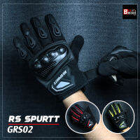 ถุงมือขับรถมอไซค์ RS SPURTT รุ่น GRS02 ถุงมือผ้าผสมหนัง สัมผัสหน้าจอโทรศัพท์ได้