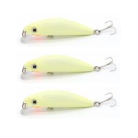 3Pcs/lot 7cm 8g 3D Luminous Night Fishing Minnow Lure Isca Artificial Hard Fishing Bait Minnow Fishing Lures Tackle With 2 Hook