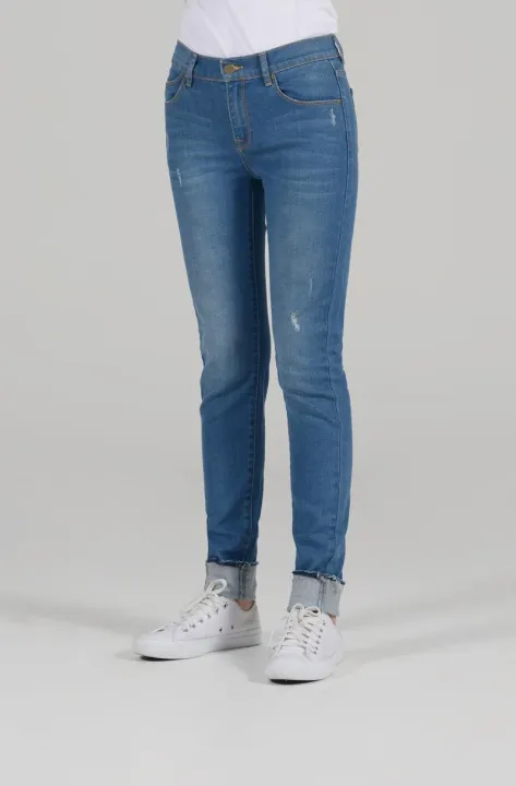 mc-jeans-กางเกงยีนส์ผู้หญิงขาเดฟ-ladp605-สีน้ำเงิน