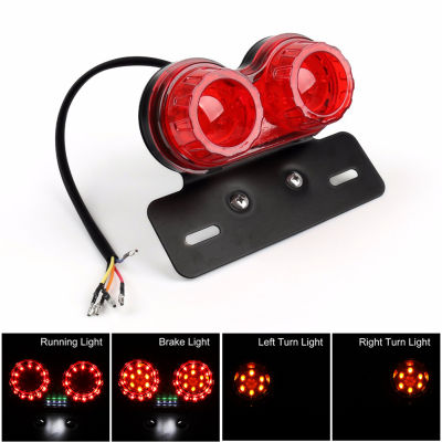 NEW Motorcycle LED Light Twin Dual Turn Signal ke License Plate Integrated Light Taillight Modified Lamp Night
