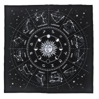 【✇】 Fashions King ผ้าฝ้าย49*49ซม. เสื่อไพ่ทาโรต์ Starry Divination 12 Constellation Transshipment Astrological Tablecloth เกมกระดาน Games