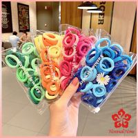 ที่รัดผมเด็ก ที่รัดผมไนลอน สีสันสดใส  สีลูกกวาด 50 เส้น / ซอง childrens hair tie