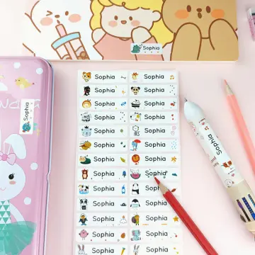 120Pcs Name Stickers Customized Sticker Variety Cartoons Waterproof Personalized  Labels Children Stationery Tags