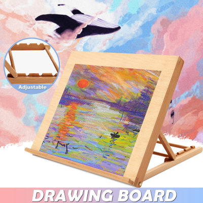 H&A (ขายดี)French TableTop Easel Sketch Wood Stand Adjustable Artist Drawing Board Painting SIZE L