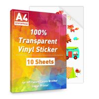 100 Transparent A4 Paper Sheets Adhesive Printable Label Sticker Paper Glossy for Inkjet Printer Clear Vinyl Label Copy Paper