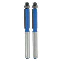 2pcs 2.6 inch Long 2 Edges Flush Trim Router Bit 1/4 inch x 1/4 inch for Carpenter