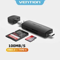 Vention เครื่องอ่านบัตร TF SD แบบ2-In-1,เครื่องอ่าน USB3.0การ์ดคู่ SD TF รองรับ USB2.0การ์ดรีดเดอร์ USB USB 3.0 C การ์ดอ่านการ์ด512GB อ่านง่ายขนาดเล็กสำหรับ Traverlling