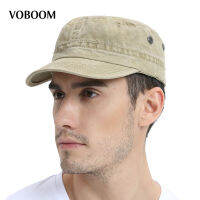 VOBOOM Summer Military Cap Spring Men Women Washed Cotton Fashion Design Flat Baseball Cap Top Army Hat with Air Hole Adjustable2023