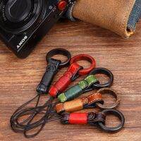 ﹍┅✳ Handmade Original Wooden Leather Camera Finger Ring Straps Phone Hand Lanyard for Sony RX100II-M2/M3 Canon G7X/G7X2 Fuji X100