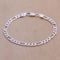 【jw】♣  Wedding 925 Sterling 6MM Chain Men Jewelry Fashion Shipping