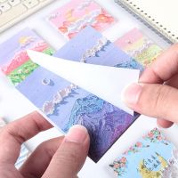 2022 New Oil Painting Sticky Memo Pad 80sheets Colored Notepad Cute Sticky Notes Office School Stationery Supply