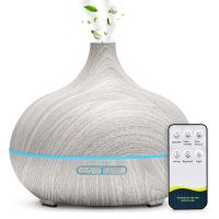 500ML Aromatherapy Essential Oil Diffuser Wood Grain Remote Control Ultrasonic Air Humidifier Cool with 7 Color LED Lights