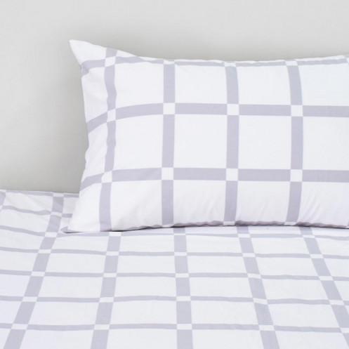 bari-เบสิโค-ชุดผ้าปูที่นอน-ลายตาราง-สีขาว-ขนาด-6-ฟุต-5-ชิ้น