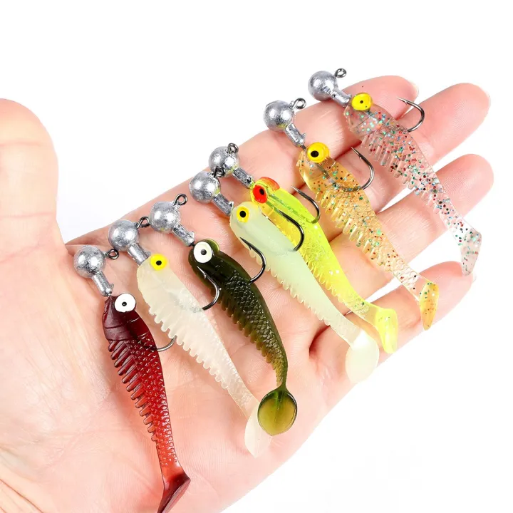 10pcs-pack-soft-lures-silicone-bait-sea-fishing-5-5cm1-3g-luminous-bionic-t-tail-small-fish-swimbait-surface-artificial-lure
