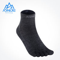 AONIJIE E4823 Uni Sports Woollen Middle Five-Finger Socks Quarter Five Toes Socks Toesocks For Running Trail Marathon