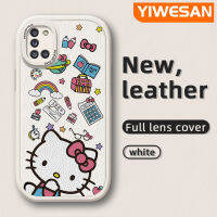 YIWESAN เคสโทรศัพท์หนังลายการ์ตูน M31 M31 A31ปลอกสำหรับ Samsung น่ารักลาย Hello Kitty คลุมทั้งหมดเคสป้องกันเลนส์กล้องถ่ายรูป