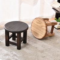 fashion handmade round solid wood foot stool