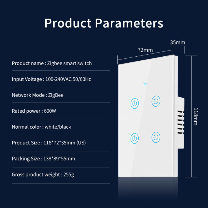 tuya-zigbee-สมาร์ทสวิทช์-neutral-wire-ไม่มีตัวเก็บประจุ-inigente-interruptor-ทำงานร่วมกับ-alexa-home-10a-1234-gang