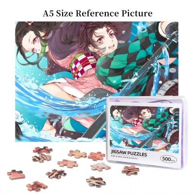Strong Demons Nezuko And Tanjirou Kamado Wooden Jigsaw Puzzle 500 Pieces Educational Toy Painting Art Decor Decompression toys 500pcs