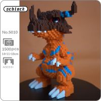 SC 5010 Anime Digimon Greymon Dragon Digital Monster Pet Animal DIY Mini Diamond Blocks Bricks Building Toy For Children No Box