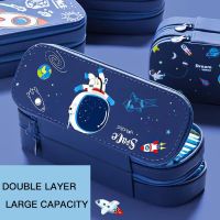 [KUT Department Store] CHEN LIN New Blue Spaceship Boys Pencil Cases Double Layer Stationery Box 3D Space Dinosaur Pen Case For Kids School Supplies