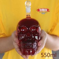 Whiskey Skull Vodka Bottles Skull Head Bottle Creative Gothic Wine Vodka Decanter 125ML 350ML 550ML 1000ML Four Sizes Crystal