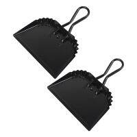 2Pack 12 Inch Black Metal Dustpan Dustpan Dust Pan Dustpan for Indoor, Outdoor, Fireplace, Industrial, Commercial Use