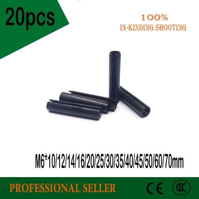 ⊙ﺴ☒ 20pcs M6x10/12/14/16/20/25/30/35/40/45/50/60/70mm GB879 Steel Split Spring Dowel Tension Roll Resilient Cylindrical Cotter Pins
