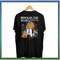 937MENOLAK TUA SCOOTER NEVER DIES Kaos Distro Limited Edition หวีผ้าฝ้าย 24s Premium836