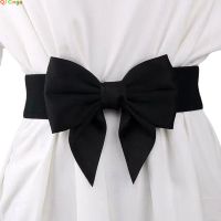 【cw】 Elastic Waistband forCorset WomenRedWide Corset Big Bow SimplicityColor Wide Corset Waist Belt ！