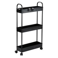 Rolling Storage Cart 34 Tier Mobile Shelving Unit Bathroom Carts with Handle for Kitchen Laundry Room S18 21 Dropship