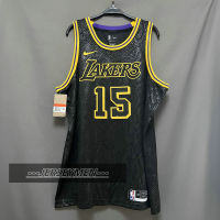 【High Quality】Mens New Original Lakers #15 Austin Reaves Jersey Black Mamba Swingman Heat-pressed