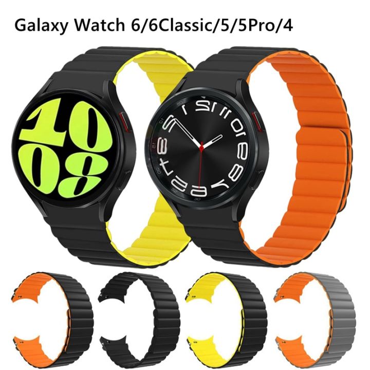 สายแม่เหล็กซิลิโคนสำหรับนาฬิกา-samsung-galaxy-watch-6คลาสสิก43มม-47มม-5-pro-45มม-สำหรับ-galaxy-watch-6-4-5-44มม-40มม