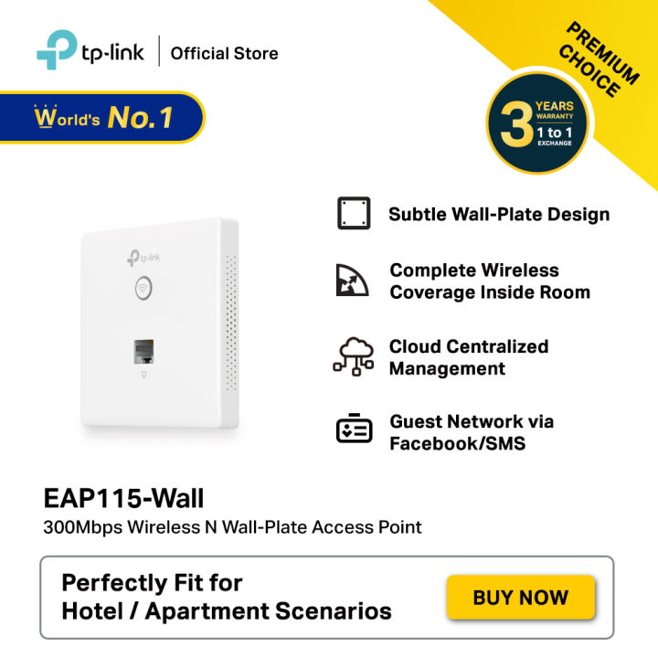 TP-Link EAP115-Wall - 300Mbps Wireless N Wall-Plate Access Point | Lazada