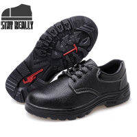 Safety shoes รองเท้าเซฟตี้ หัวเหล็ก รองเท้านิรภัย ดีไซส์สวย พื้นนุ่มเ รองเท้าหนังสีดำ รองเท้าทำงาน คลาสสิค