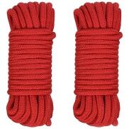 2 Pcs Red Cotton Rope, 8mm Multi Purpose Strong Soft Tying Cord for
