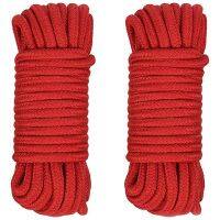 2 Pcs Red Cotton Rope, 8mm Multi Strong Soft Tying Cord for Camping Gardening Boating Crafting, 10M/33Ft