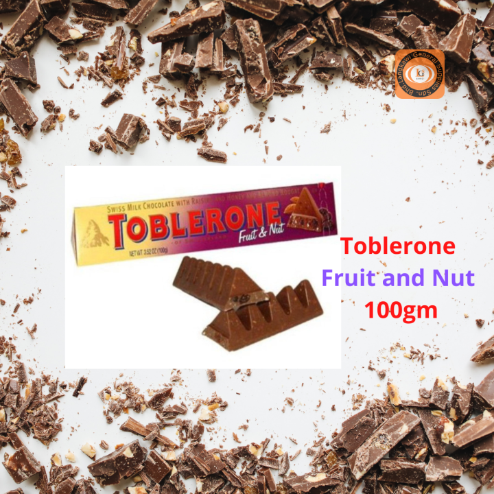 Toblerone Fruit & Nut Chocolate 100g (Swiss Made) | Lazada