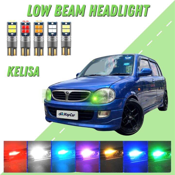 PERODUA KELISA LOW BEAM HEADLIGHT LED BULB RGB Remote Small HeadLamp
