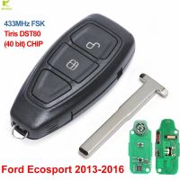 Keyecu อะไหล่รถรีโมทที่ห้อยกุญแจ Dst8040bit 2on 433Mhz Fsk สำหรับ Ford Ecosport 2013 2014 2015 2016