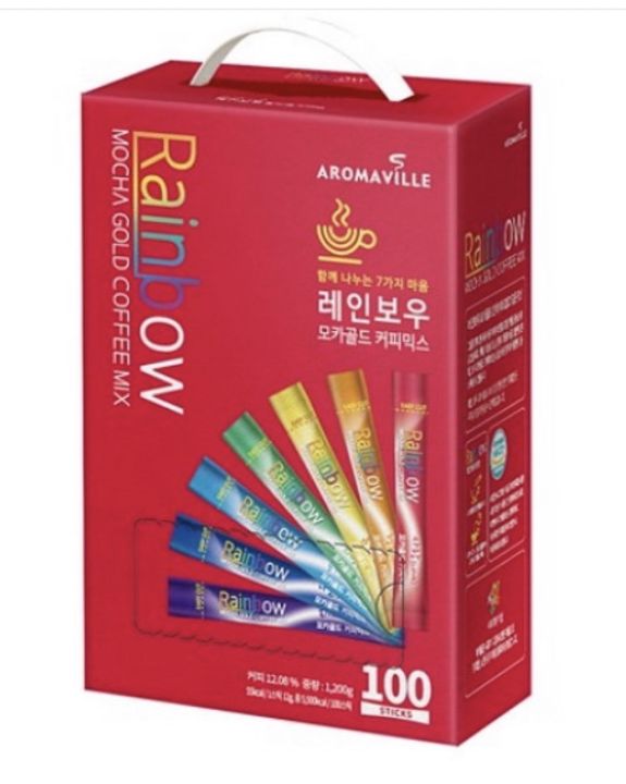 กาแฟเกาหลี-aromaville-rainbow-mocha-gold-coffee-mix-100t